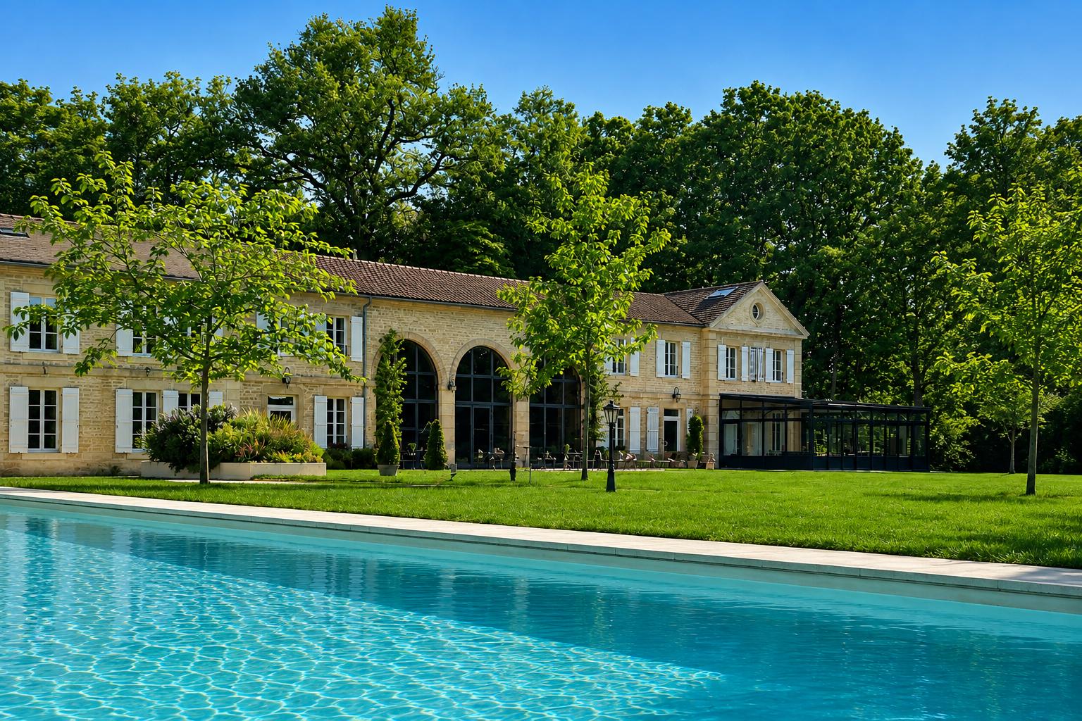Piscine chateau mariage bourgogne